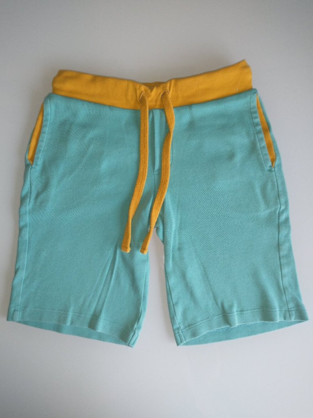 Little Green Radicals Organic Cotton Jogger Shorts Peacock Blue Size 7 - 8 Y